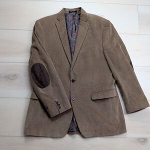 Lauren Ralph Lauren Corduroy Blazer Mens 42L Brown Elbow Patches Sport Coat